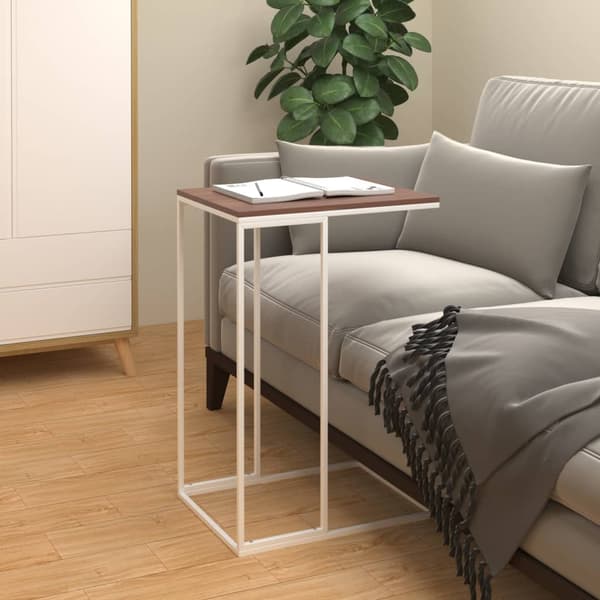 Sidobord vit 40x30x59 cm konstruerat trä