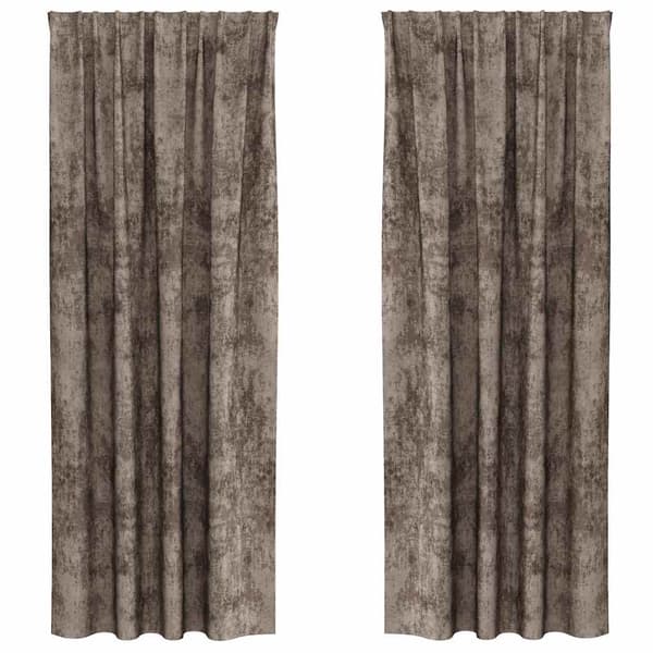 Sammetsgardiner 2 st Cappuccino 225 x 140 cm Sammet