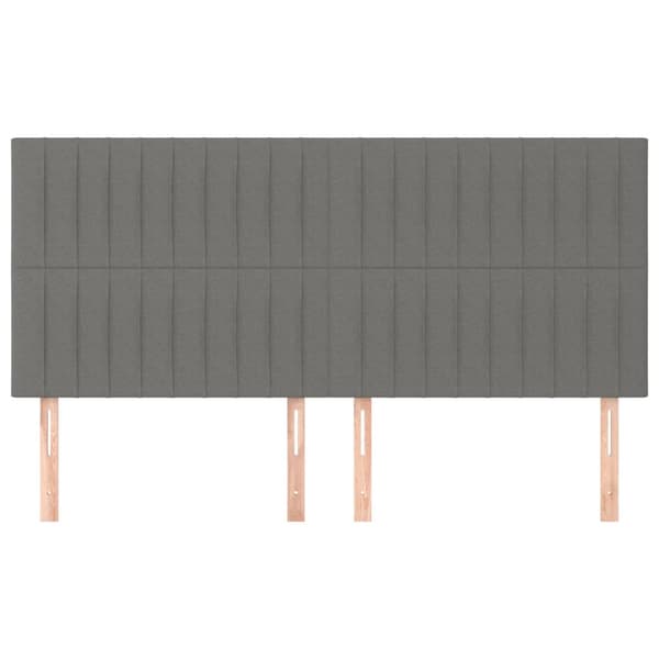 Sänggavel mörkgrå 160x5x118/128 cm tyg