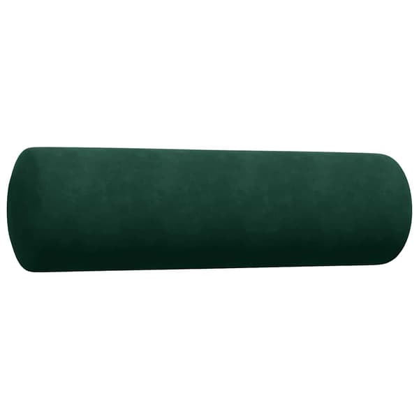 Soffgrupp med dynor och bolster 2 delar mörkgrön sammet