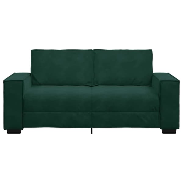 Soffa 2-sits mörkgrön 180x78x84 cm sammet