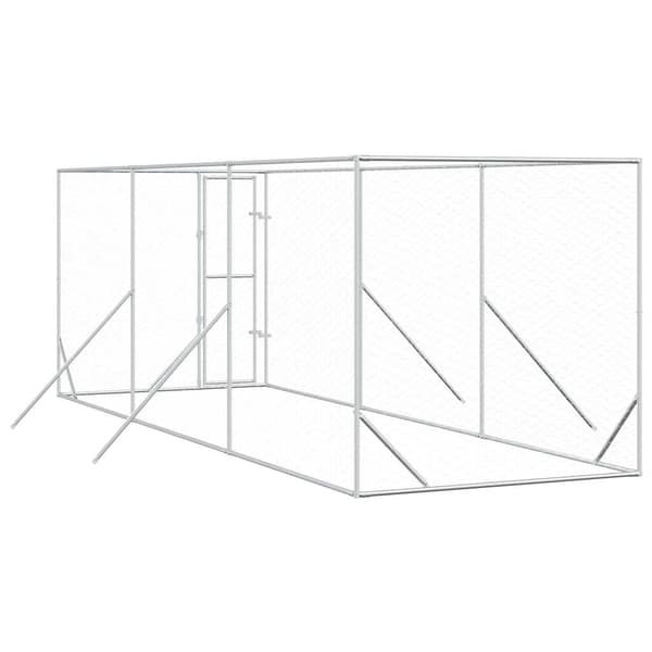 Hundgård för utomhusbruk silver 2x6x2 m galvaniserat stål