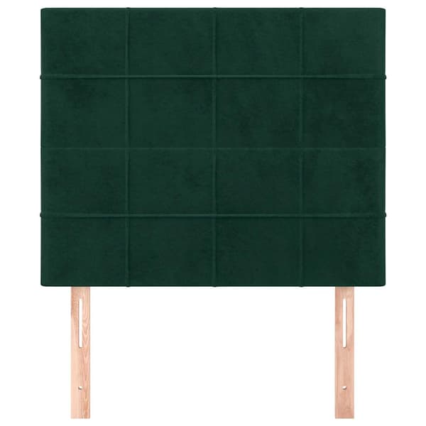 Sänggavel mörkgrön 80x5x118/128 cm sammet
