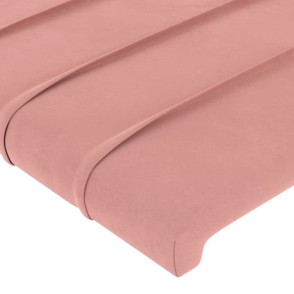 Sänggavel rosa 80x5x118/128 cm sammet