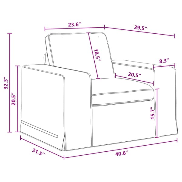 Soffa Mörkgrå 103 x 80 x 82 cm tyg