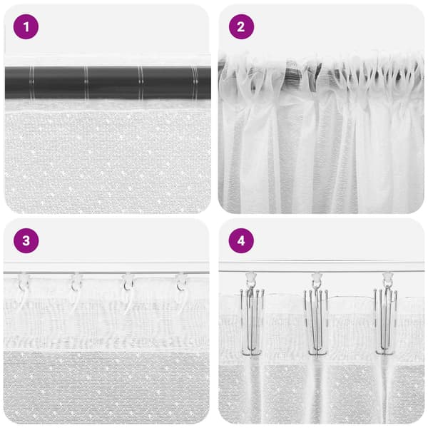 Spetsgardin Vit 160 x 200 cm Polyester