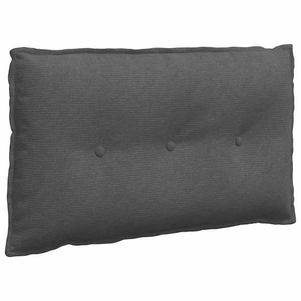 Ryggkudde Mörkgrå 80 x 50 cm Kordread tyg