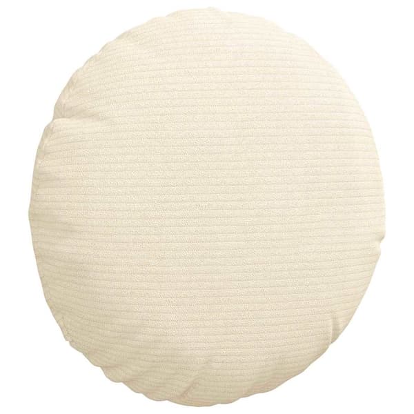 Sittkuddar 2 st Kordread tyg Kräm Ø30 x 13 cm