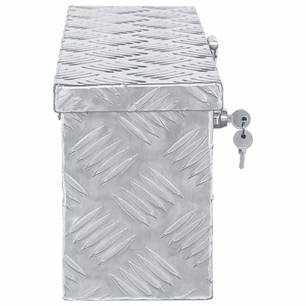 Förvaringslåda aluminium 48,5x14x20 cm silver