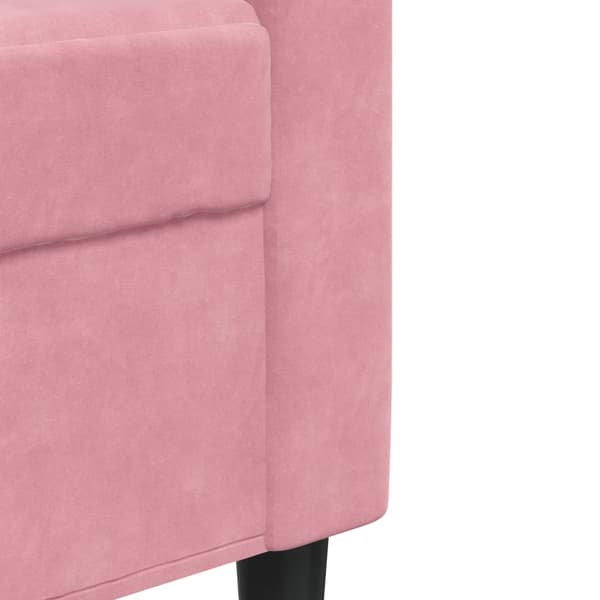 Soffgrupp med dynor 3 delar rosa sammet