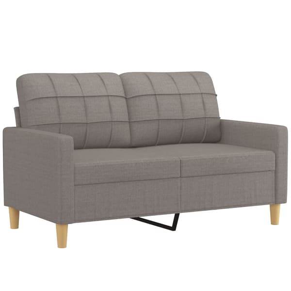 2-sits soffa med prydnadskuddar taupe 120 cm tyg