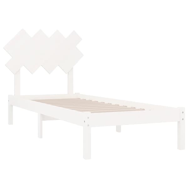Sängram massiv furu 90x190 cm vit