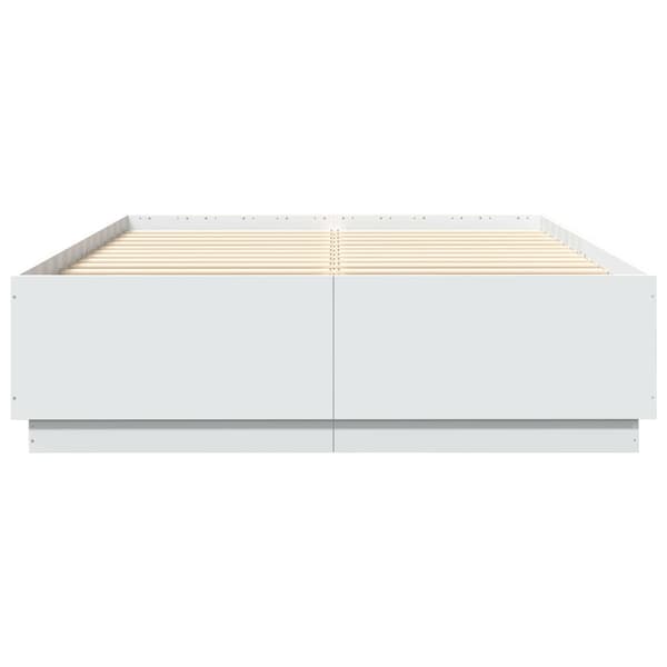 Sängram vit 150x200 cm konstruerat trä