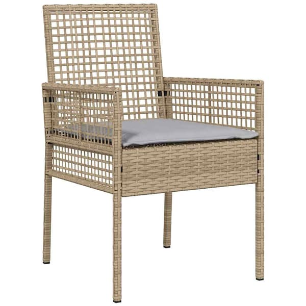 Trädgårdsmöbelset 5 pcs Beige konstrotting