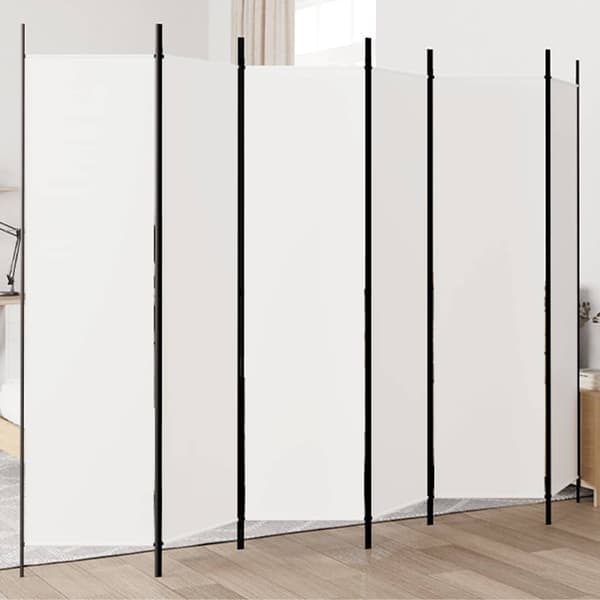 Rumsavdelare 6 paneler vit 300x200 cm tyg
