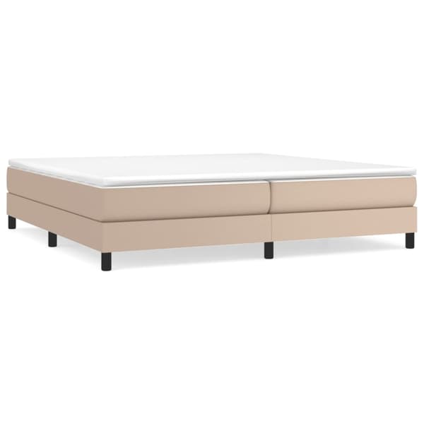 Boxspring-sängram cappuccino 200x200 cm konstläder