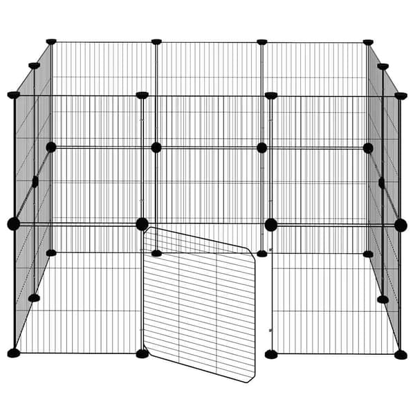 Hundgård svart 20 paneler 35x35 cm stål