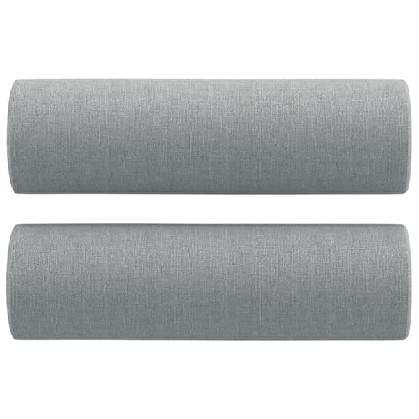 2-sits soffa med prydnadskuddar ljusgrå 140 cm tyg