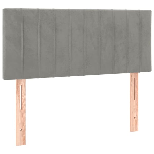 Ramsäng med madrass ljusgrå 80x200 cm sammet