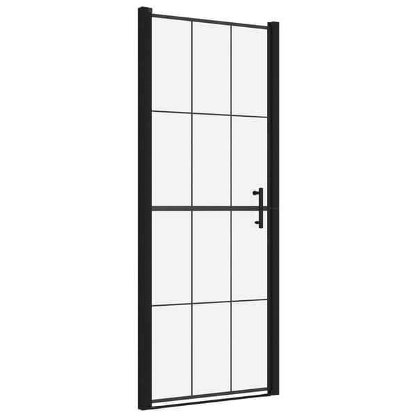 Duschdörr härdat glas 91x195 cm svart