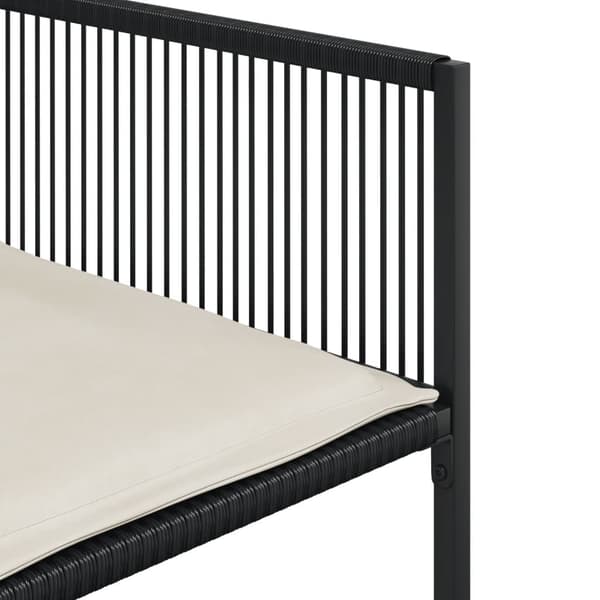 Matgrupp för trädgården med dynor 5 delar svart konstrottning