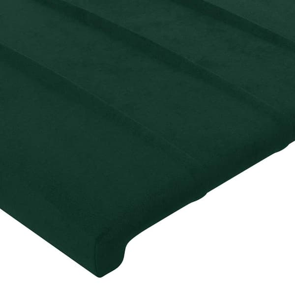 Sänggavel LED grön 100x5x78/88 cm sammet