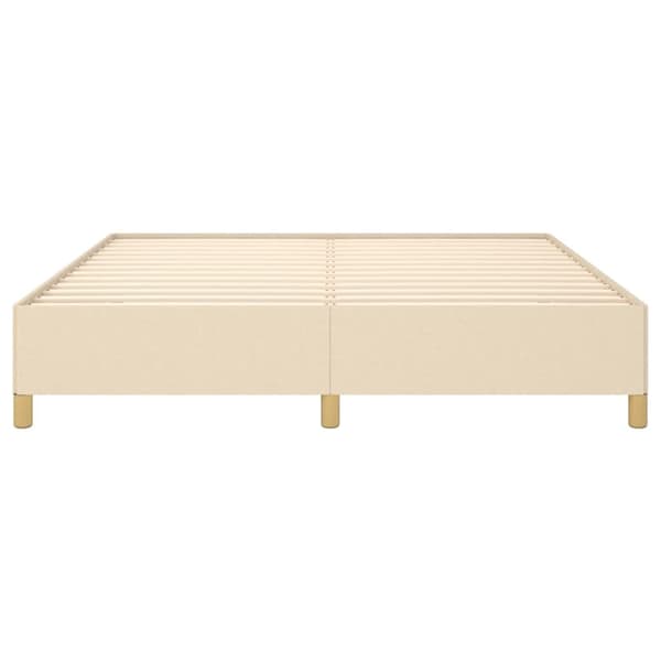 Boxspring-sängram gräddvit 160x200 cm tyg