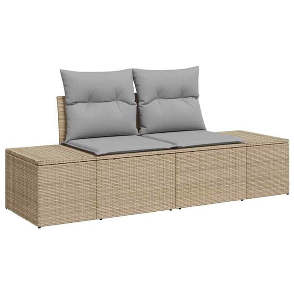 Soffset med kudde 3 pcs Beige konstrotting