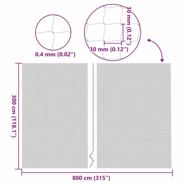 Katnät transparent 8x3 m nylon