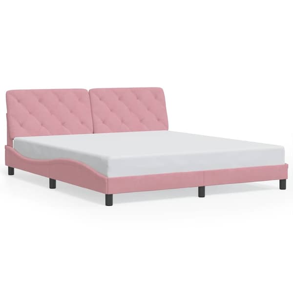 Bed Frame without Mattress Pink 180x200 cm Velvet