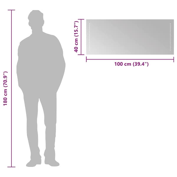 Badrumsspegel LED 100x40 cm