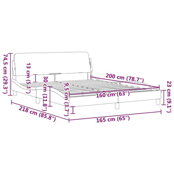 Bed Frame "Dover" Black 160x200 cm Velvet