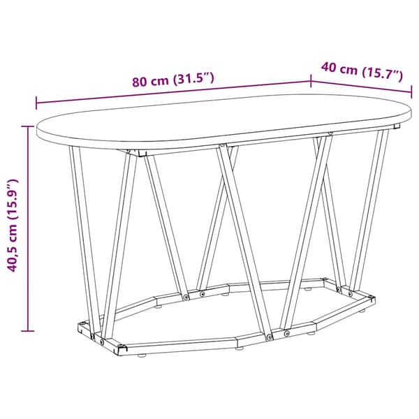 Kaffeebord Artisan Ek 80 x 40 x 40.5 cm