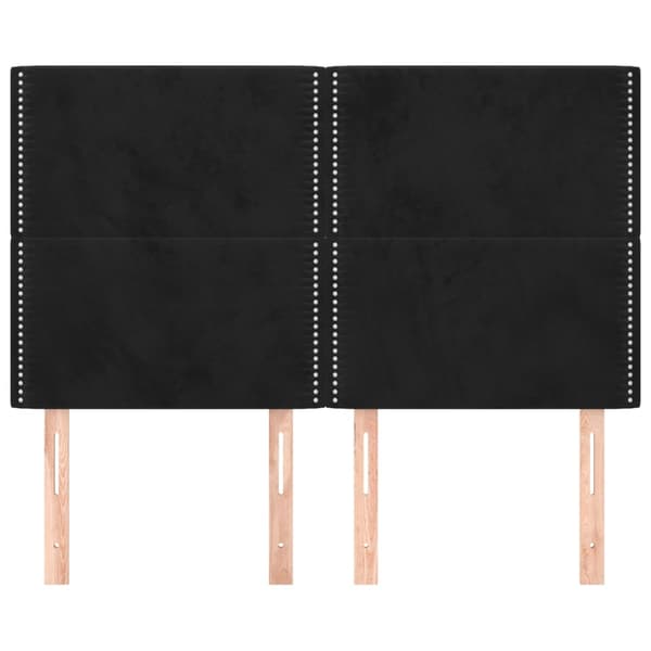 Sänggavel svart 144x5x118/128 cm sammet