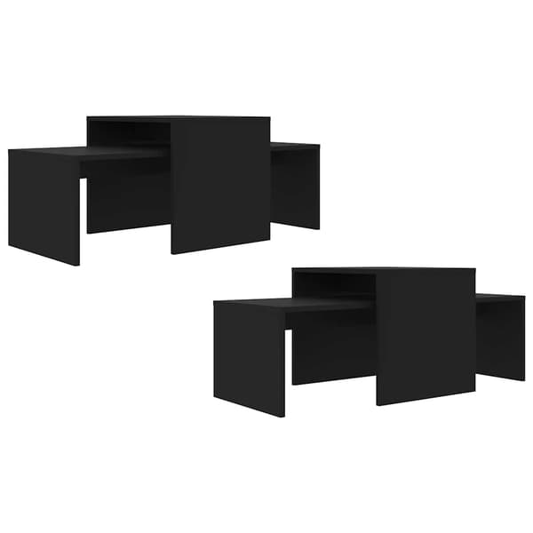 Soffbord set svart 100x48x40 cm konstruerat trä