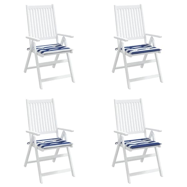 Stolsdynor 4 st blå&vit randig 50x50x3 cm tyg