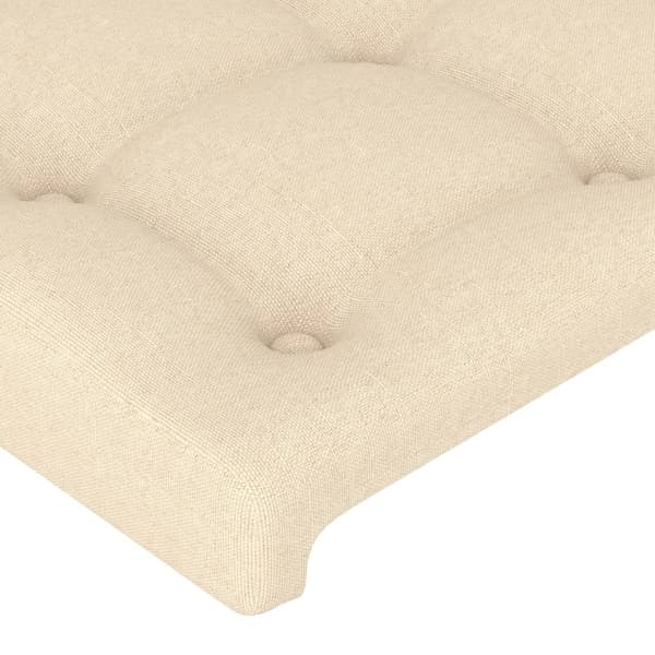 Sänggavel creme 180x5x118/128 cm tyg