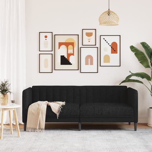 Soffa 2-sits svart tyg