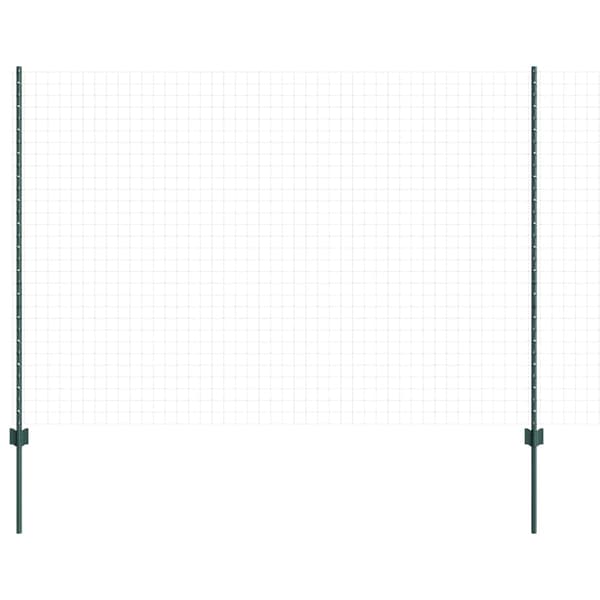 Stängselstolpe 22 pcs Grön 200 cm Stål
