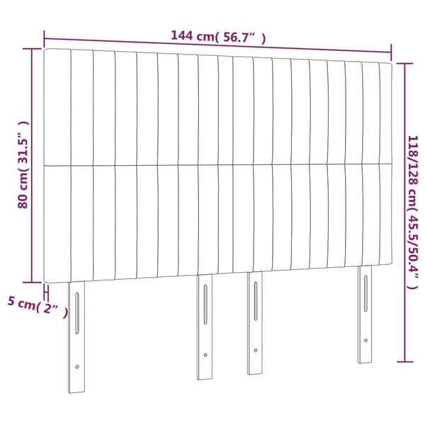 Sänggavel mörkgrå 144x5x118/128 cm sammet