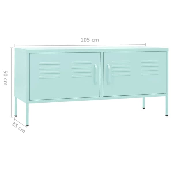 Tv-bänk mintgrön 105x35x50 cm stål