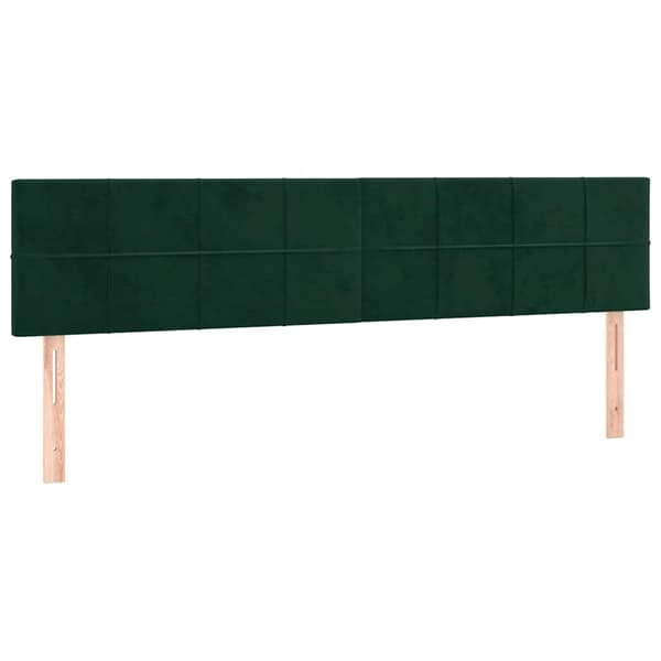 Sänggavel LED mörkgrön 180x5x78/88 cm sammet