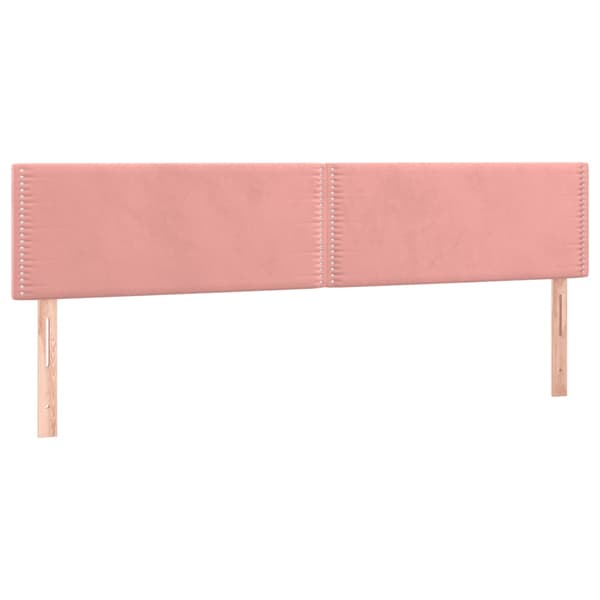 Ramsäng med madrass & LED rosa 120x190 cm sammet