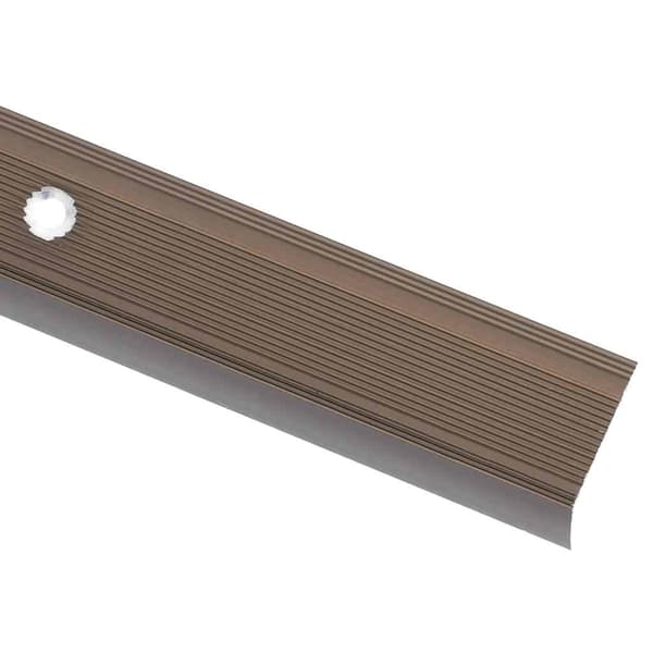 L-formade halkskydd för trapp 5 st aluminium 100 cm brun