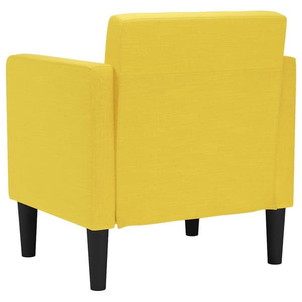 Soffstol med armstöd ljusgul 53 cm tyg
