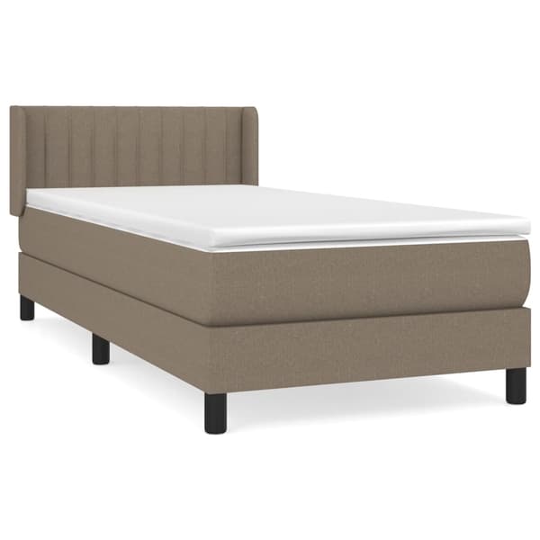 Ramsäng med madrass taupe 100x200 cm tyg
