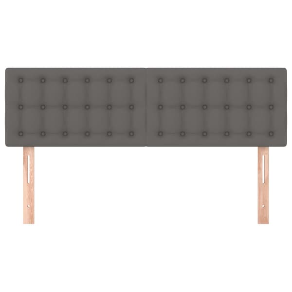 Sänggavlar grå 144x5x78/88 cm konstläder