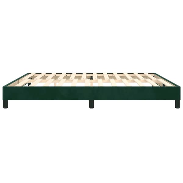 Boxspring-sängram mörkgrön 200x200 cm sammet