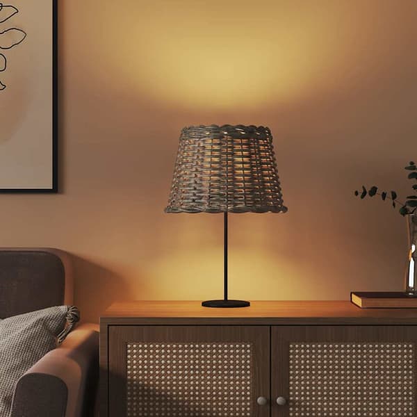 Lampskärm brun Ø30x20 cm korgmaterial