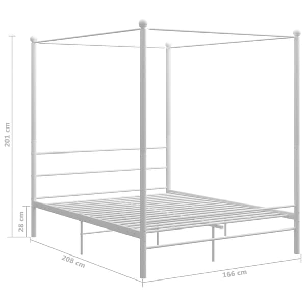 Himmelsäng vit metall 160x200 cm